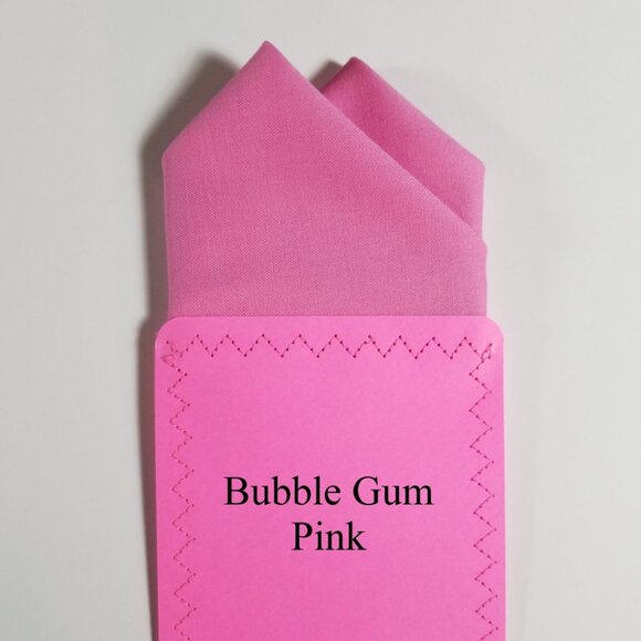New - Bubblegum Pink Cotton Pre-Folded Pocket Square Handkerchief Insert - Picture 3 of 8